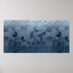 Poster Extraction géométrique d'hexagones sur un relief b