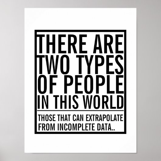 Poster Extrapoler à partir d'un humour geek de données in (Devant)
