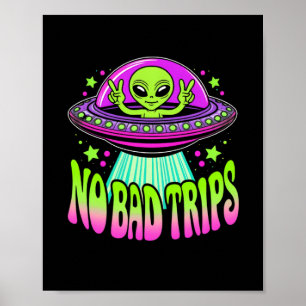 Poster extraterrestre dans une soucoupe volante