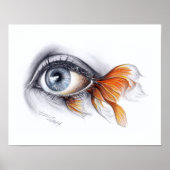 Poster Eye with fish tail Surreal drawing art (Devant)