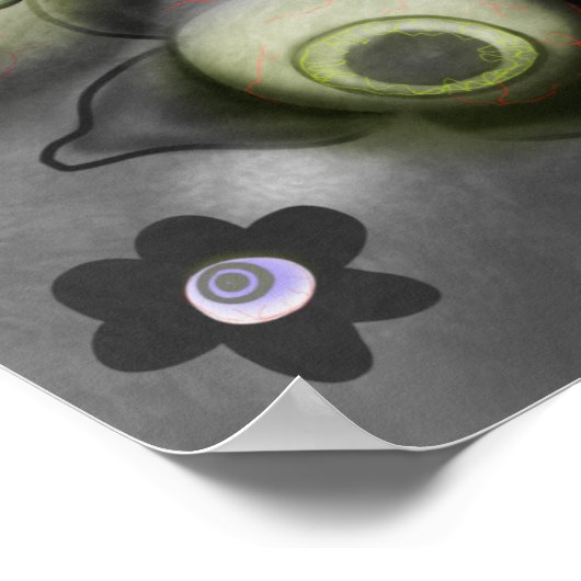 Poster Eyeball Ghosts Déplaisant gothique Halloween Art (Coin)