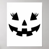 Poster Eyelashes Jack-o'-lantern Face Citrouille Hallowen (Devant)