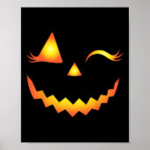 Poster Eyelashes Jack-o'-lantern Face Citrouille Hallowen (Devant)
