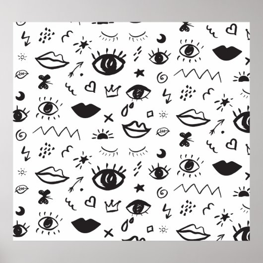 Poster Eyes Motif : Motif Vintage tendance (Devant)