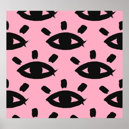 Poster Eyes Watercolor Brush, Motif Sketch. (Devant)