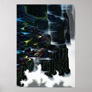 Poster Eyvind Earle - Falaises marines ascendantes - 1995