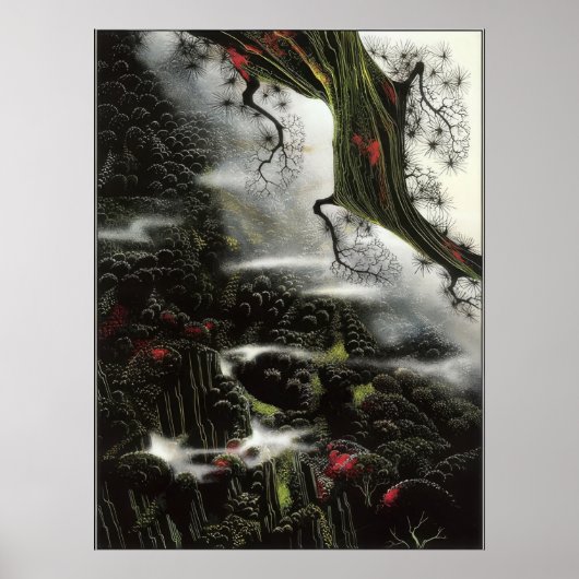 Poster Eyvind Earle -  Lambeaux de brouillard et branche  (Devant)