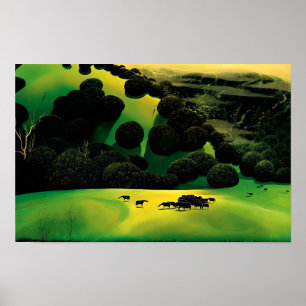 Poster Eyvind Earle - Troupeau de Chevaux - Réalisme Mag