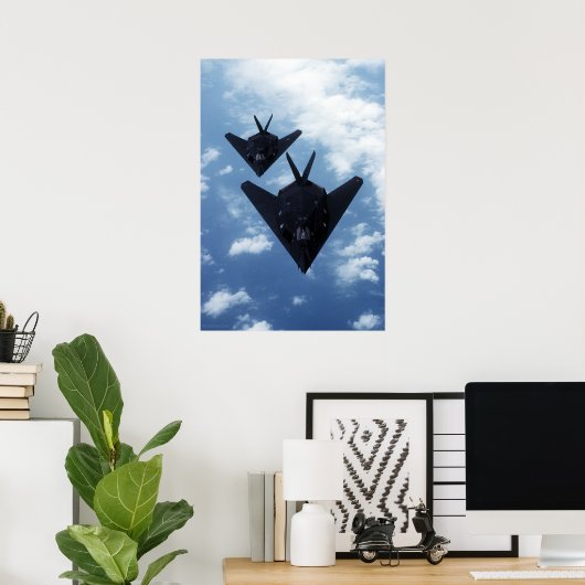 Poster F117A en vol (Bureau à domicile)