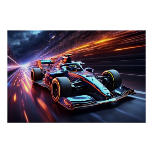 Poster F1 Vitesse D'Éclatement À Travers Des Pistes Légèr (Devant)