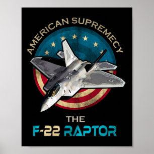 Poster F22 Raptor American Patriotic Fighter Jet 4ème De 