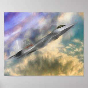 POSTER F22 RAPTOR JETTE SUR L'AMÉRIQUE