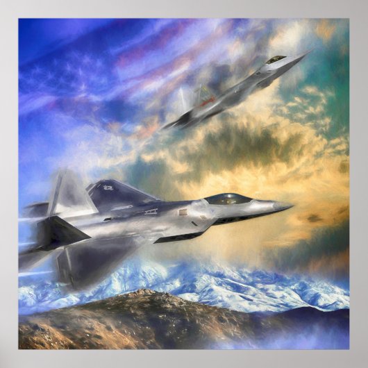 POSTER F22 RAPTOR JETTE SUR L'AMÉRIQUE (Devant)