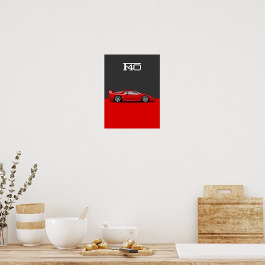Poster F40 Classic holy trinity car (Cuisine)
