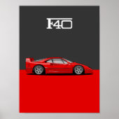 Poster F40 Classic holy trinity car (Devant)