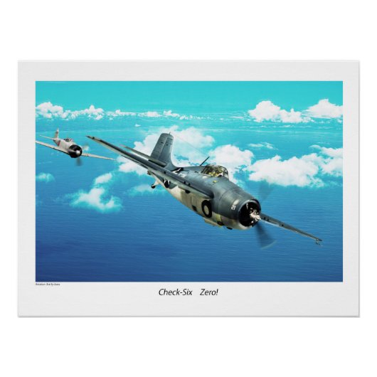 Poster F4F Wildcat "Check six.Zero!" (Devant)