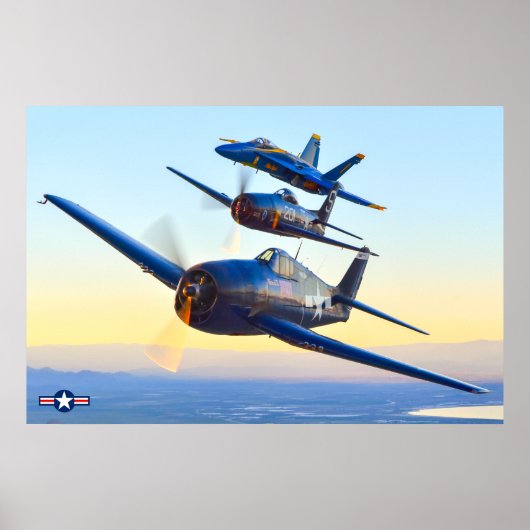Poster F6F HELLCAT, F8F BEARCAT et F/A-18C HORNET (Devant)