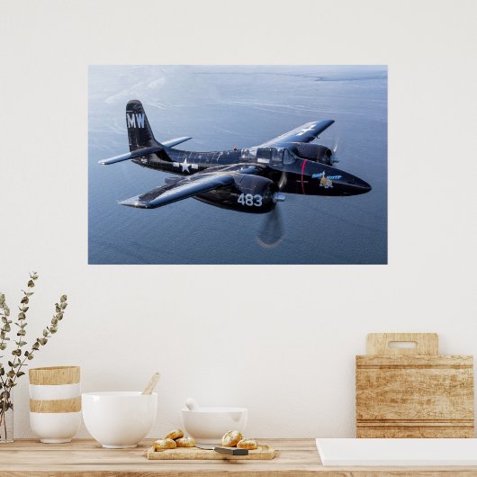 Poster F7F Tigercat 'Bad Kitty' sur le Puget Sound (Cuisine)