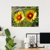 Poster F8 Jaune Gaillarde Fleur Sauvage (Bureau à domicile)