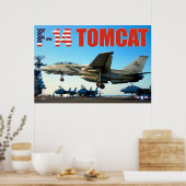 POSTER F-14 TOMCAT "HOOK DOWN" (Cuisine)