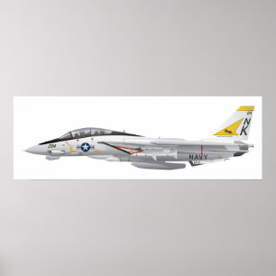 Poster F-14 Tomcat Military Fighter Jet VF-21