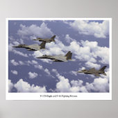 Poster F-15D Aigle et F-16 Faucons de combat (Devant)