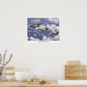 Poster F-15D Aigle et F-16 Faucons de combat (Cuisine)