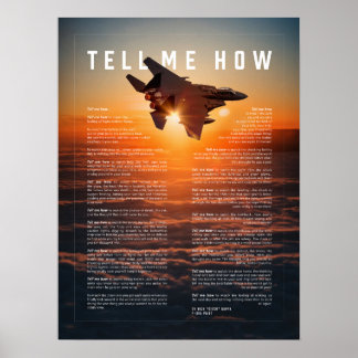Poster F-15E avec Tell Me How ode aux pilotes militaires