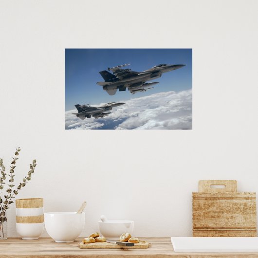 Poster F-16 Aéronefs de Faucon de combat (Cuisine)