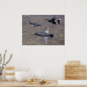Poster F-16 Aéronefs de faucons de combat (Cuisine)