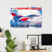 POSTER F-16 COMBATTRE FALCON - 50 ANS ! (Bureau à domicile)