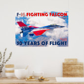 POSTER F-16 COMBATTRE FALCON - 50 ANS ! (Cuisine)
