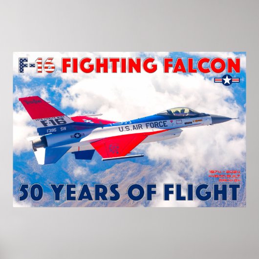 POSTER F-16 COMBATTRE FALCON - 50 ANS ! (Devant)
