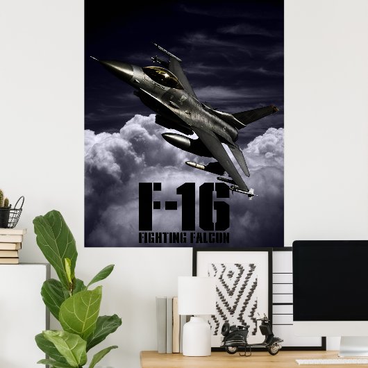 Poster F-16 Faucon combattant (Bureau à domicile)