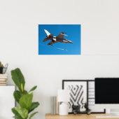 Poster F-16 Faucon lance un missile (Bureau à domicile)