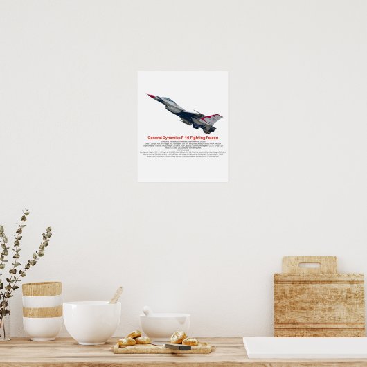Poster F-16 Fighting Falcon Fighter Jet (Cuisine)
