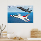 POSTER F-16C FALCON ET F-35A LIGHTNING II (Cuisine)