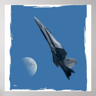 Poster F-18 y luna