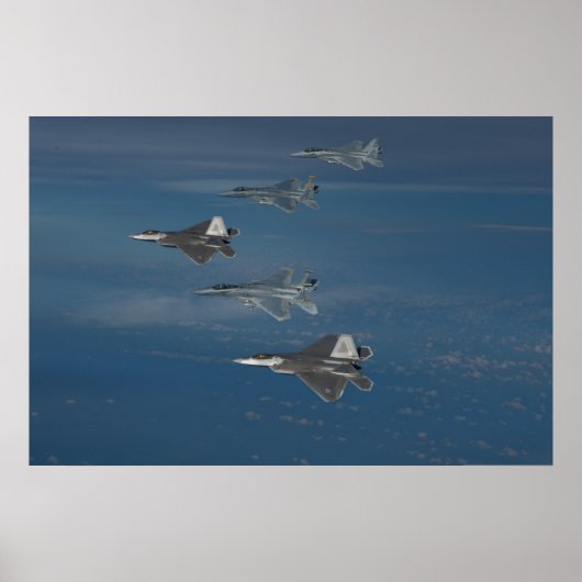 Poster F-22 Rapteurs et F-15 Aigles (Devant)