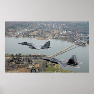 Poster F-22 Raptor et F-15 Eagle