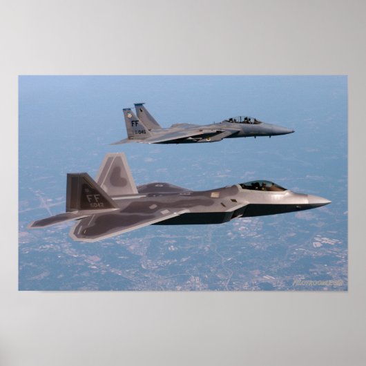 Poster F-22 Raptor et F-15 Eagle (Devant)
