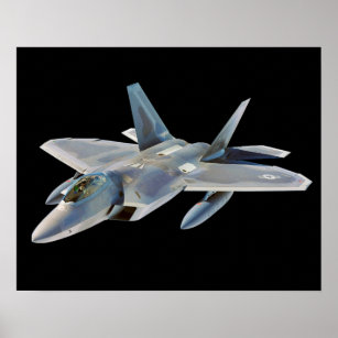 Poster F-22 Raptor Fighter Jet Couleur Arrière - plan per