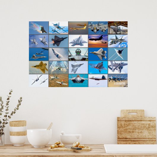 POSTER F-22A RAPTOR "MONTAGE" (Cuisine)