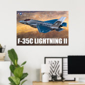 POSTER F-35C ÉCLAIRAGE II (Bureau à domicile)