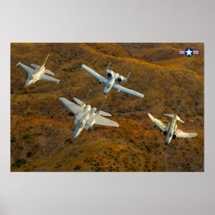 Poster F-4, F-16, F-15 et A-10