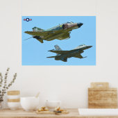 Poster F-4 PHANTOM et F-16 FALCON DE COMBAT (Cuisine)