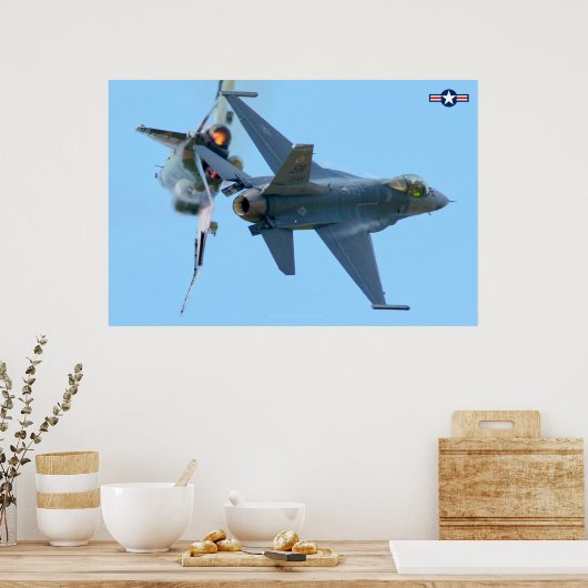 Poster F-4 PHANTOM et F-16 FALCON DE COMBAT (Cuisine)