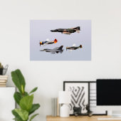 Poster F-4 Phantom, P-47 Thunderbolt, F-16 Fighting Falco (Bureau à domicile)