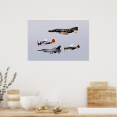 Poster F-4 Phantom, P-47 Thunderbolt, F-16 Fighting Falco (Cuisine)