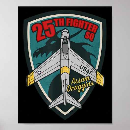 Poster F-86 Sabre 25e escadron de chasse (Devant)